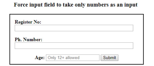 Enter only numbers in the text box