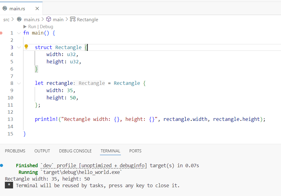 Rust: Structs and Enums
