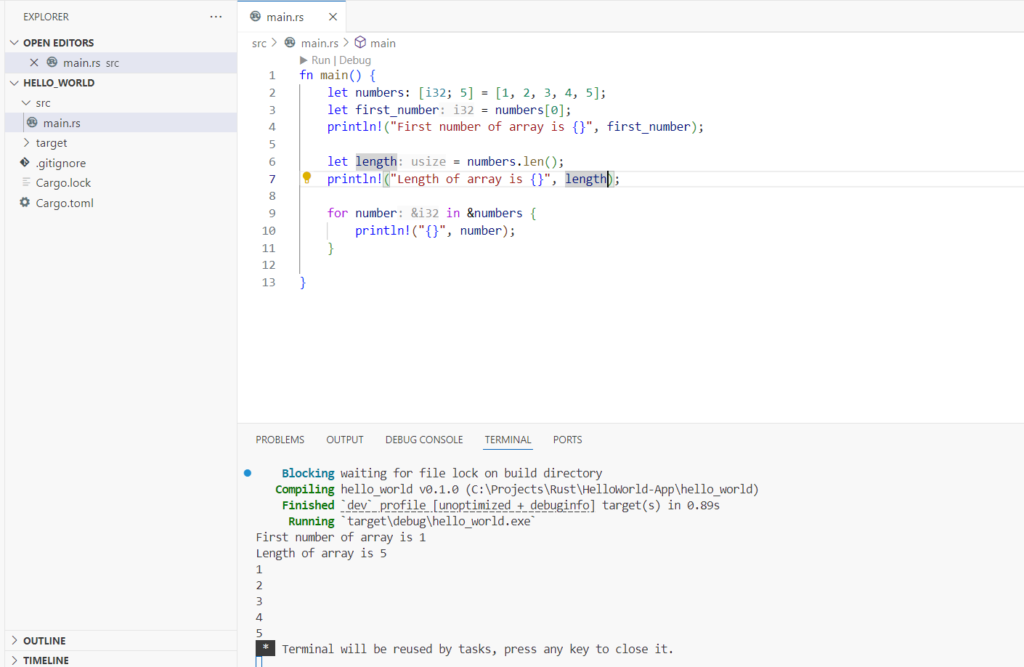 Rust Collections Array