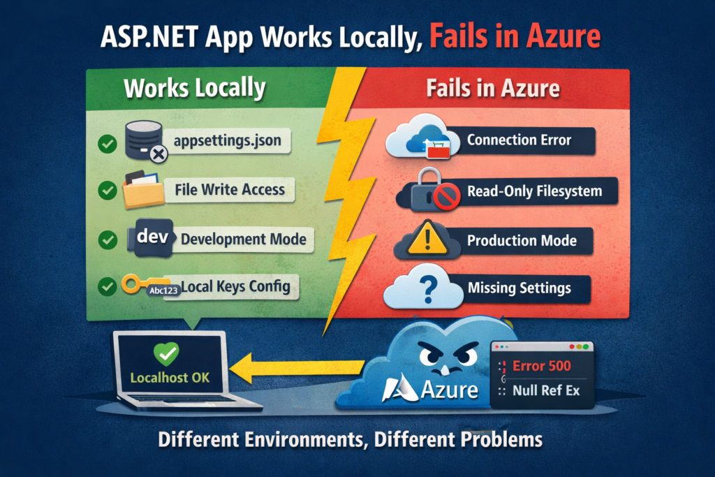 ASP.NET App Works Locally but Fails in Azure